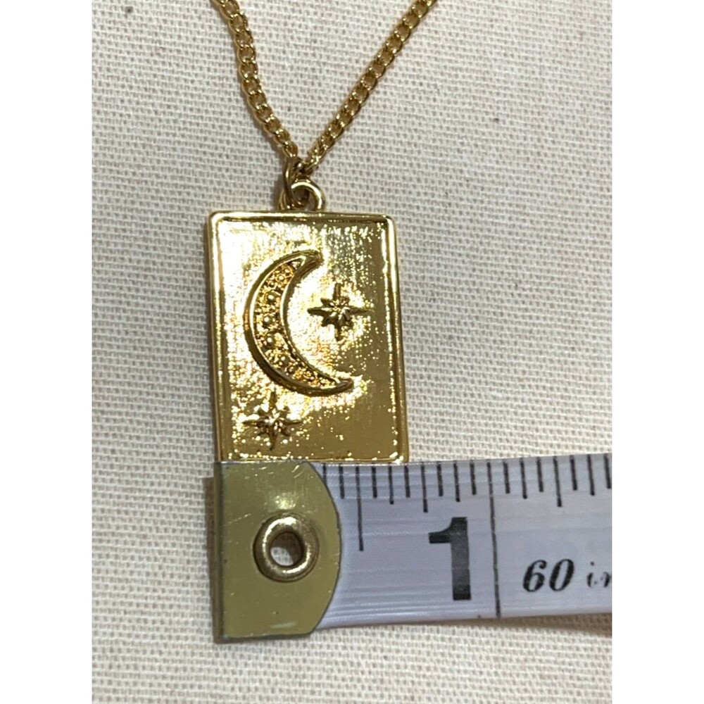 24k Gold Plated Crescent Moon Star Pendant Necklace Celestial Witchy NIB Mayamar - Picture 11 of 11